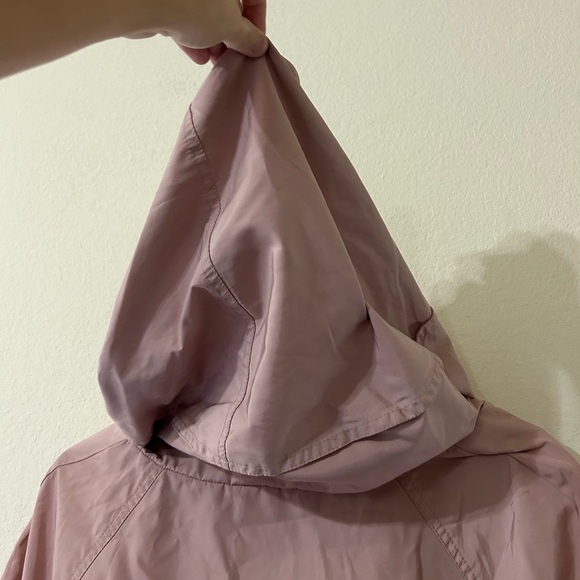 Zara Women's Dusty Pink Size Medium Hooded Zip Up Jacket Outdoor Adjustable Tie - Picture 6 of 12